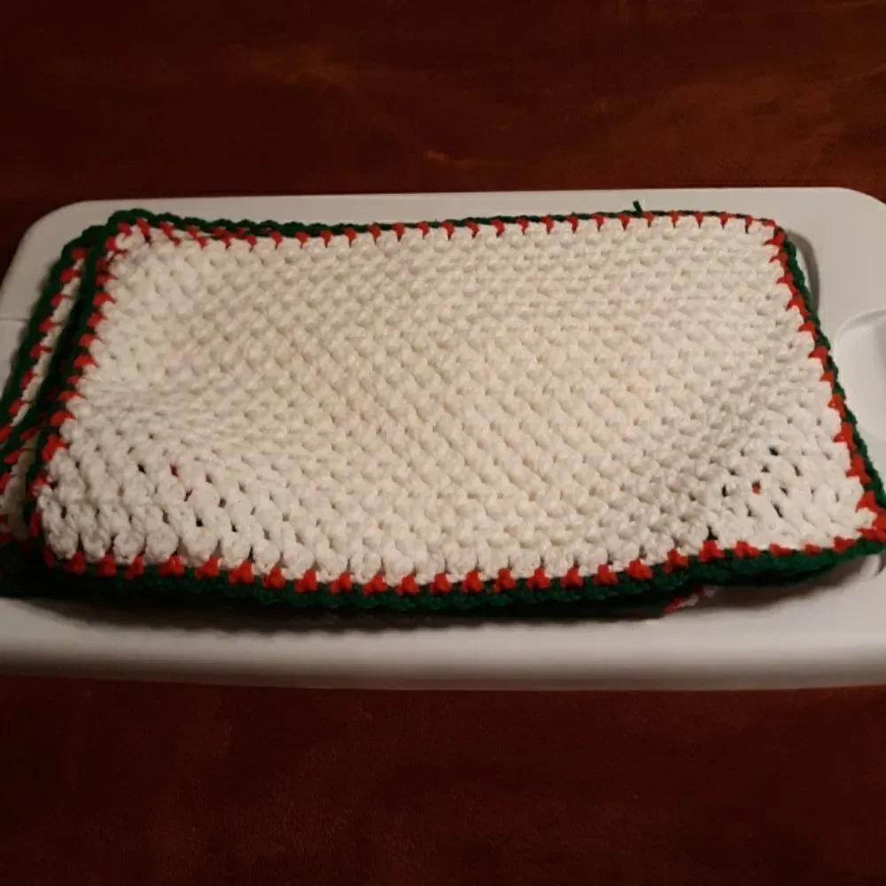 Set of Crocheted Placemats.